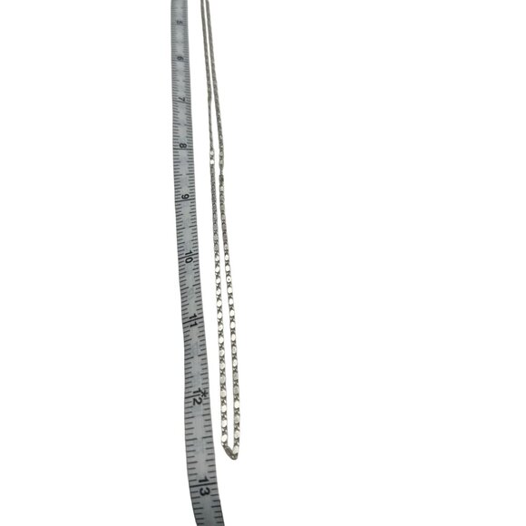 Silver Tone Diamond Cut Mirror Chain Necklace 18'' Unisex Fashion Jewelry - Picture 6 of 12